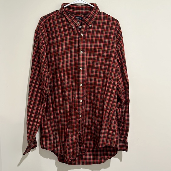 Lands End Men’s Plaid Button Up Sz 17-37 Tailored Fit Tall - Picture 2 of 4